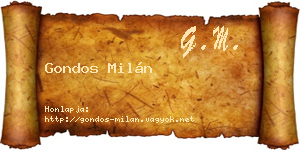 Gondos Milán névjegykártya
