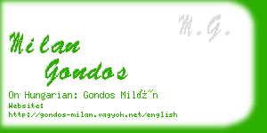 milan gondos business card